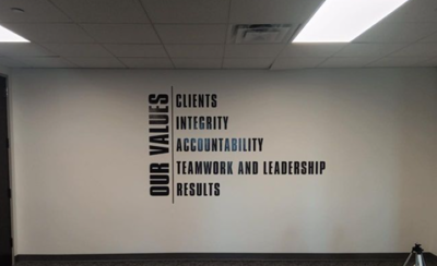 Our Values Wall Graphics Photo